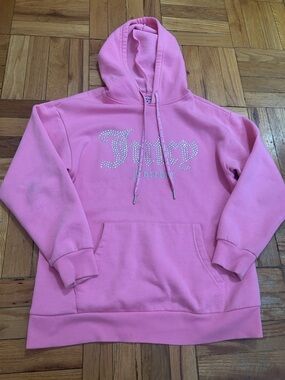 Juicy Couture Pink Logo Hoodie with Drawstring “Juicy Forever” - Forever 21